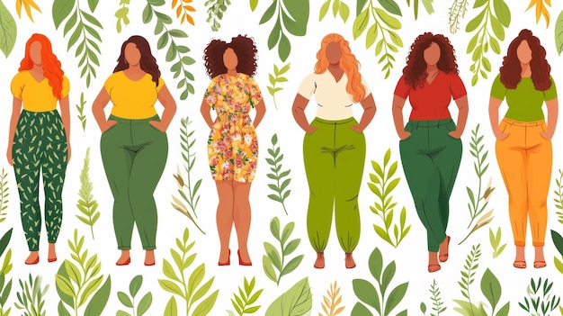 A group of women in different sizes and colors ai