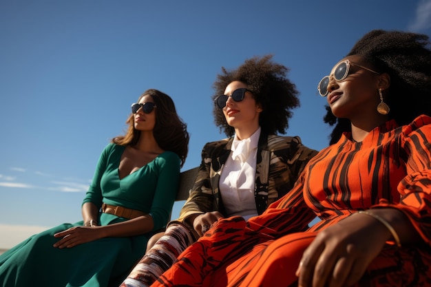 A group of women enjoying the sun on a beach