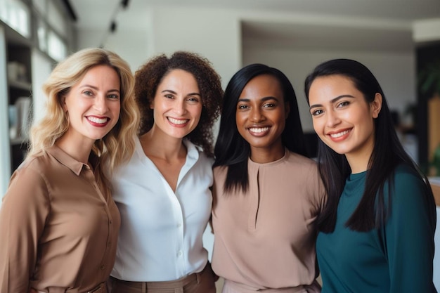 a group of women pose for a photo