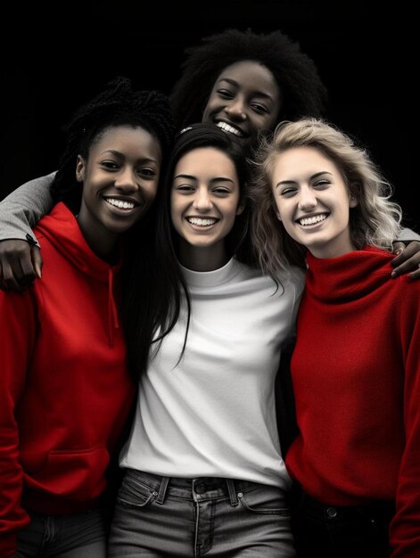 a group of women posing for a picture together.