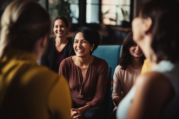 Photo a group of women sitting around each other