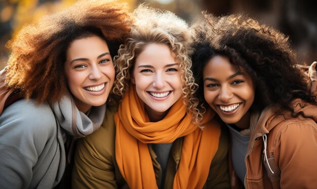 Photo a group of women smiling and posing for a photo