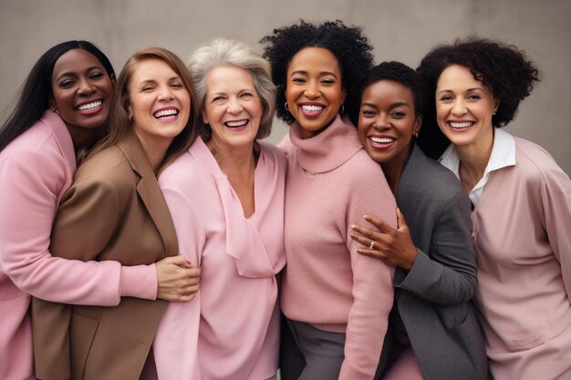 a group of women smiling and posing for a photo