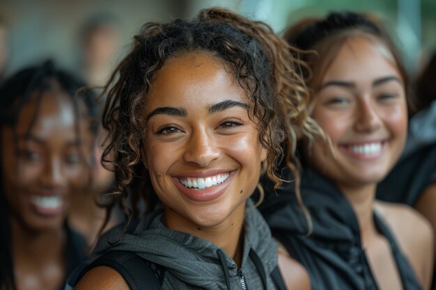 Photo group of women smiling together