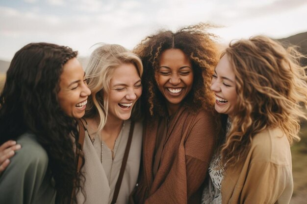 a group of women standing next to each other