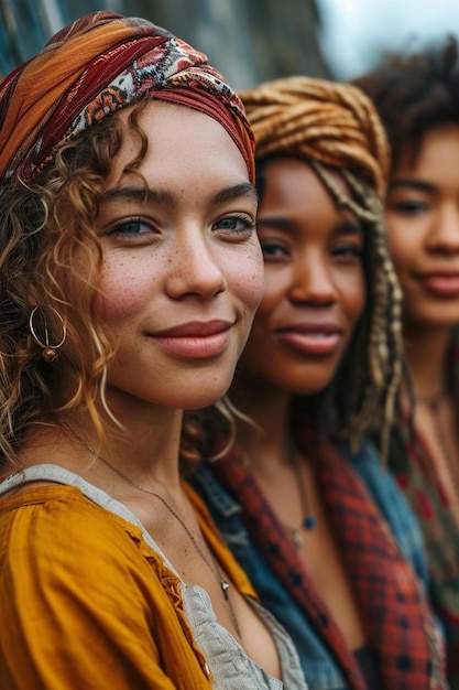 A group of women standing next to each other