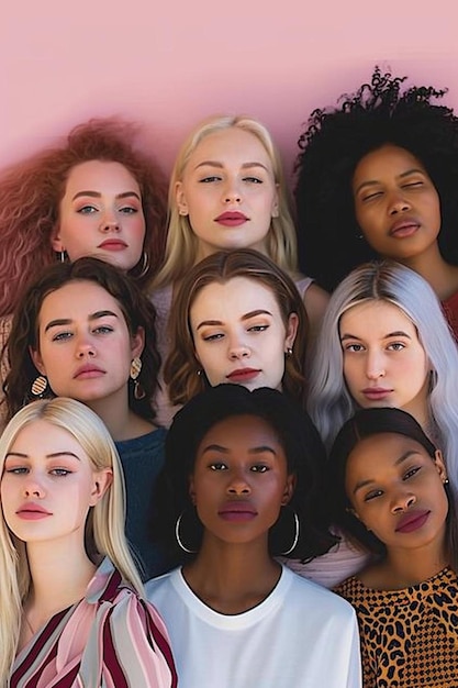 a group of women standing next to each other