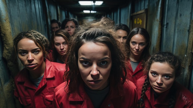 Group of Women Standing in Hallway