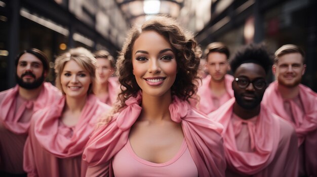 Foto un gruppo di donne in piedi in un corridoio