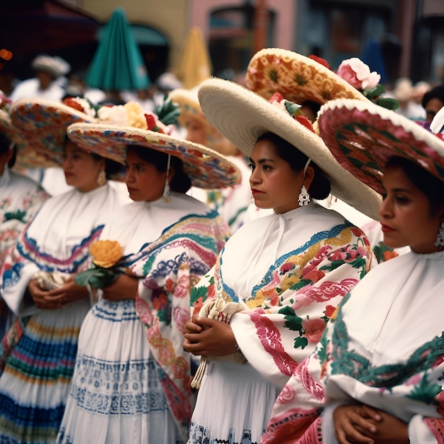 Foto gruppo di donne in costume tradizionale alla processione del corpus christi