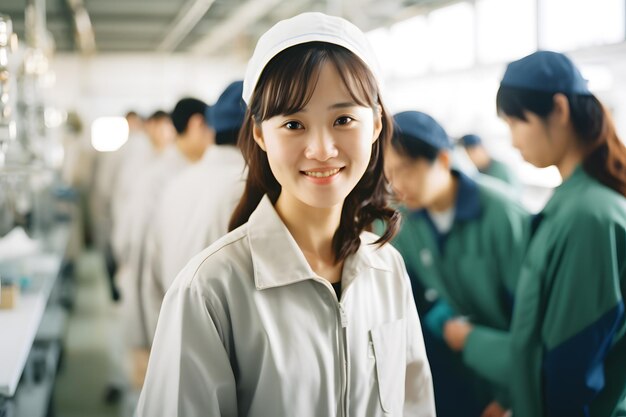 A group of worker in textile factory