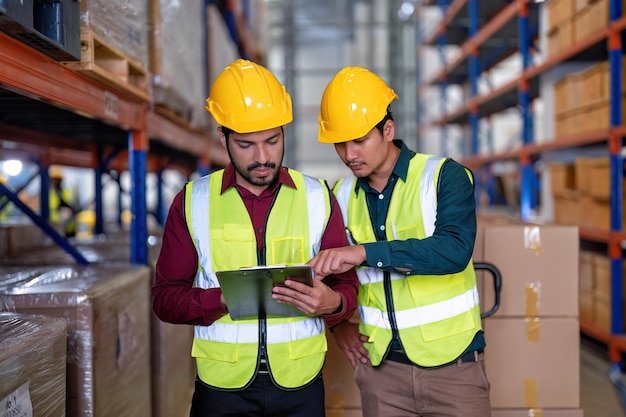 Group of worker in the warehouse factory