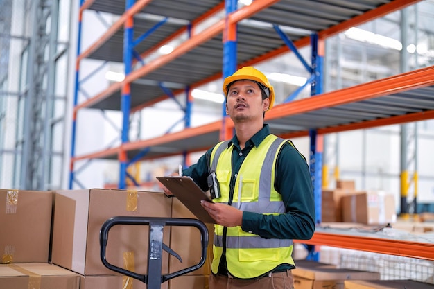 Group of worker in the warehouse factory