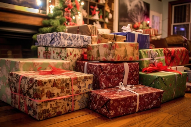 a group of wrapped presents