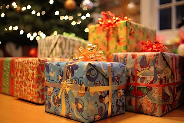 a group of wrapped presents