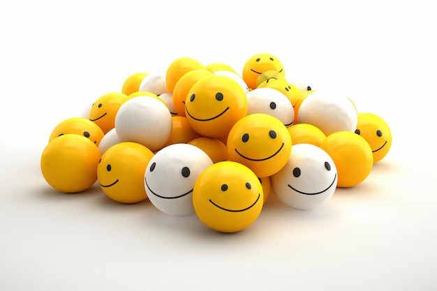 a group of yellow eggs with smiley faces on them.