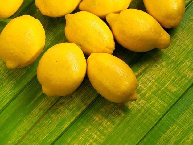 Group of yellow fresh lemons.