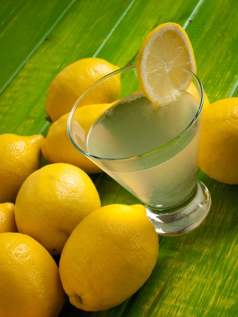 Group of yellow fresh lemons.