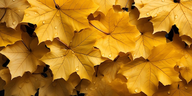 A group of yellow leaves