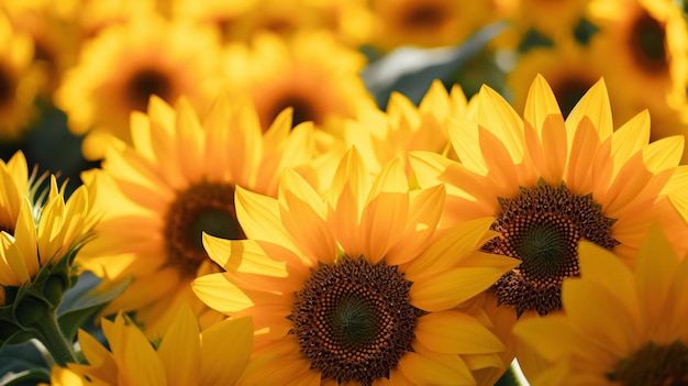 a group of yellow sunflowers