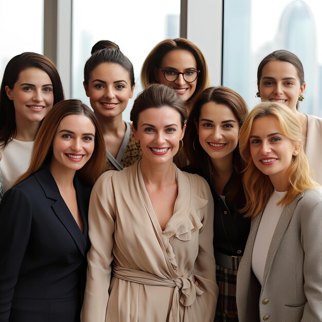 Group of young adults smiling and looking at camera radiating joy and friendship