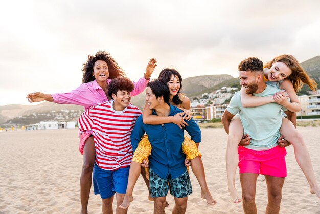 Group of young best friends bonding outdoors