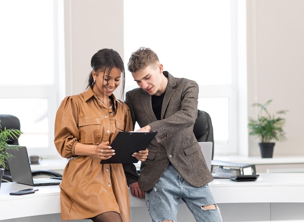 Group of young business people working in the office