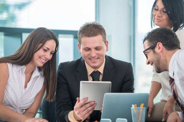 Group of young business people