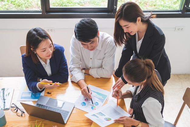 Group of young entrepreneurs having a meeting