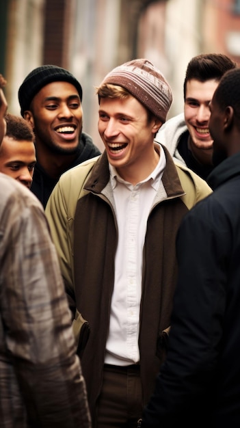 Group of Young Men Standing Together