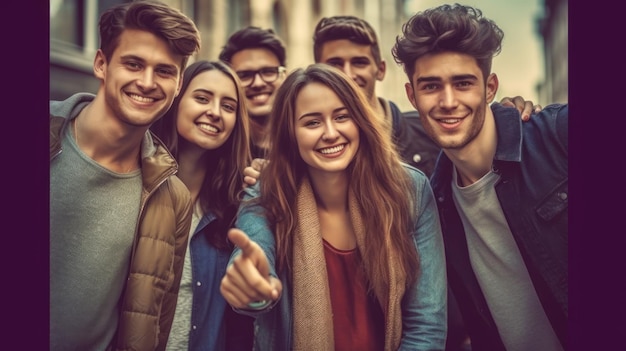 A group of young people are posing for a photo