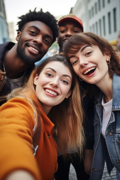 Group of young people are smiling for picture