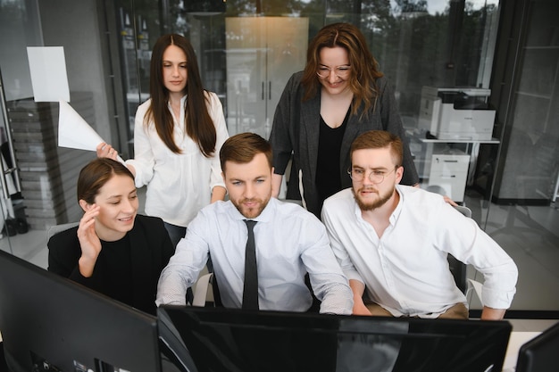 Group of young people in business meeting