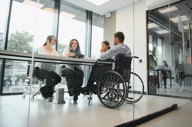 Group of young people in business meeting