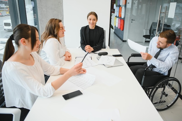 Group of young people in business meeting