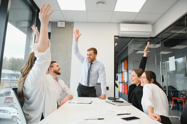 Group of young people in business meeting