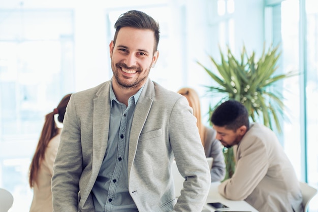 Group of young people in business meeting