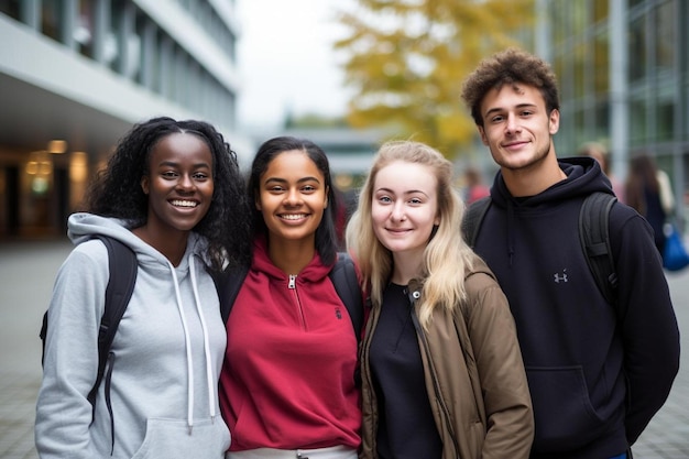 a group of young people pose for a photo.