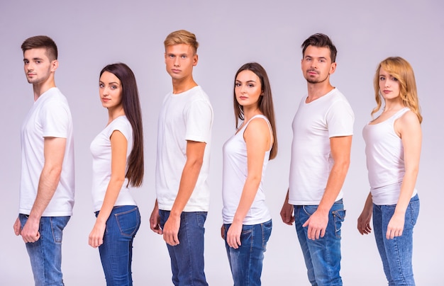 A group of young people smiling