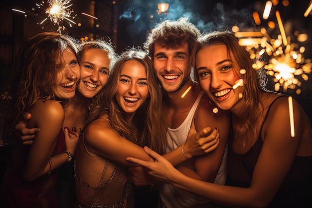 A group of young people standing next to each other