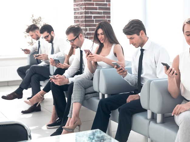 Group of young people waiting for an interview