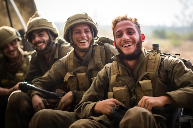 group of young soldiers