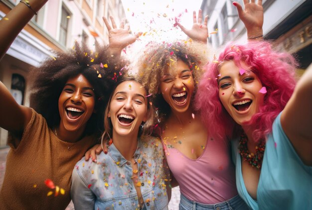 A group of young women posing together