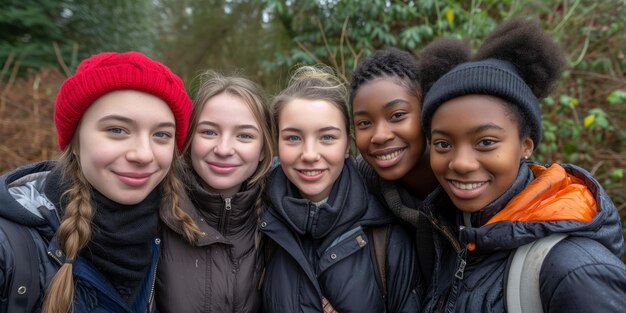 Group of Young Women Standing Together