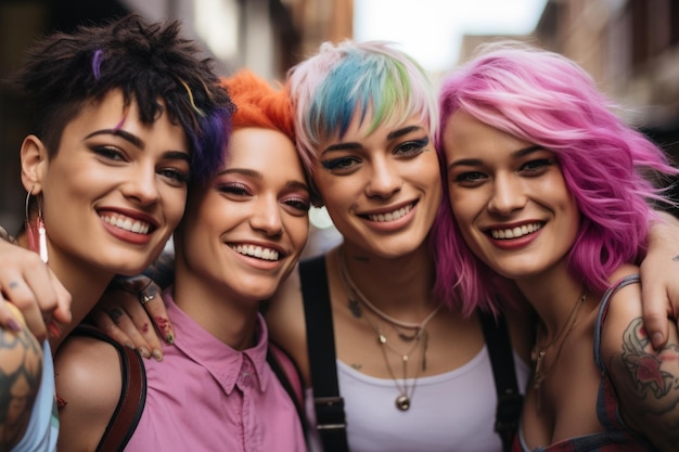 Group of Young Women Standing Together