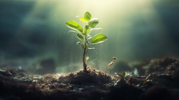 growing plant eco concept 3D