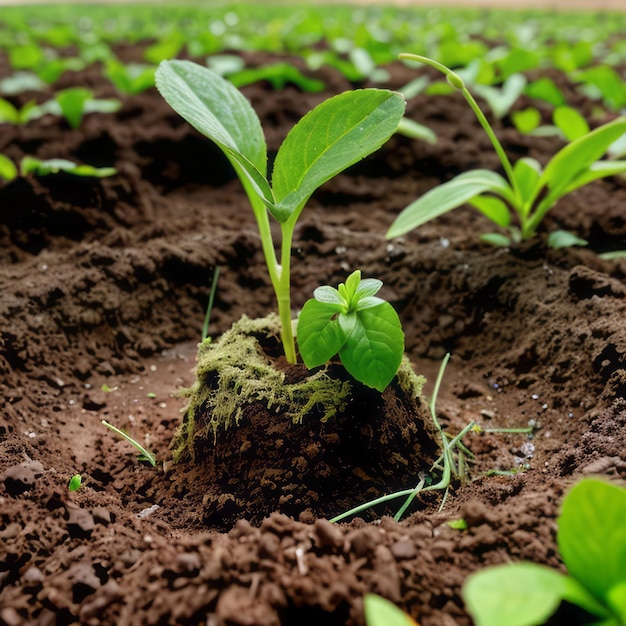 growing plant green sprout growing from seed