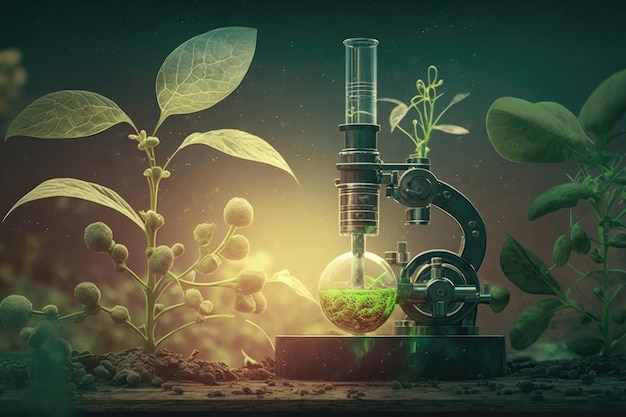 Выращивание растений и научные исследования в области биологии в сельскохозяйственных технологиях