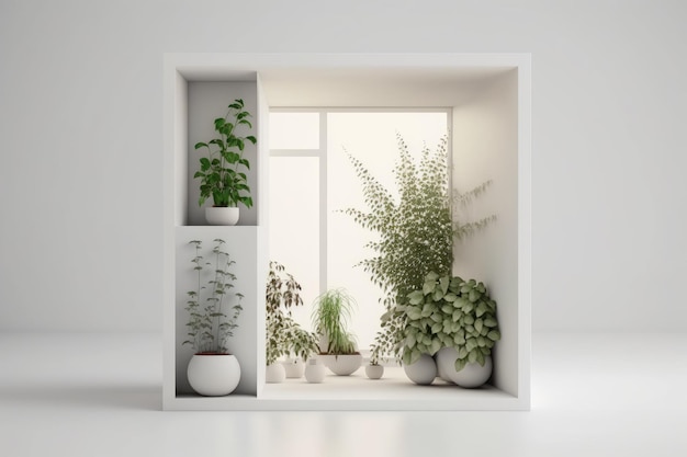 内壁に垂直に植物を育てる