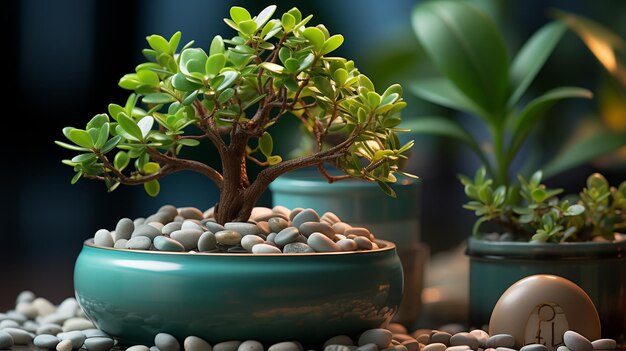 growing on a rock bonsai style HD 8K photographic image